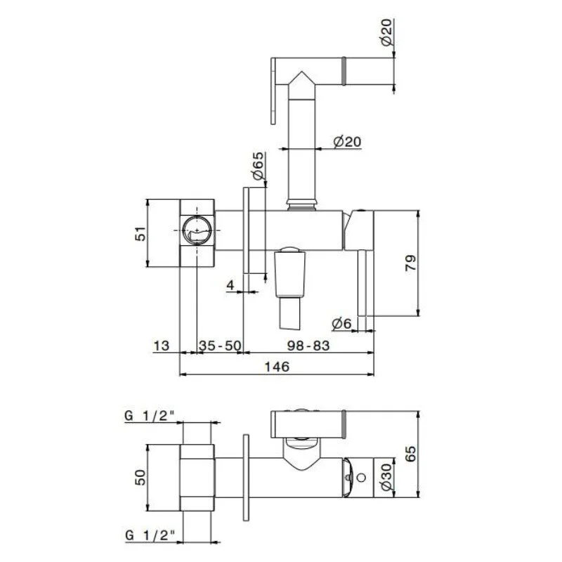 Душ гигиенический Kerama Marazzi Ole 886KM.01.093 черный