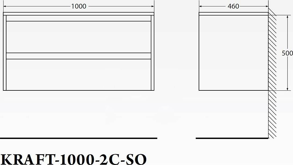 Тумба для комплекта BelBagno Kraft-1000-2C-SO-BO