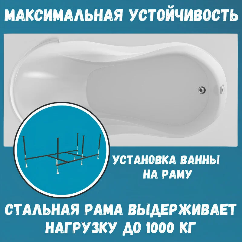 Акриловая ванна 1MarKa Elegance 01эл16570кс2+ белый