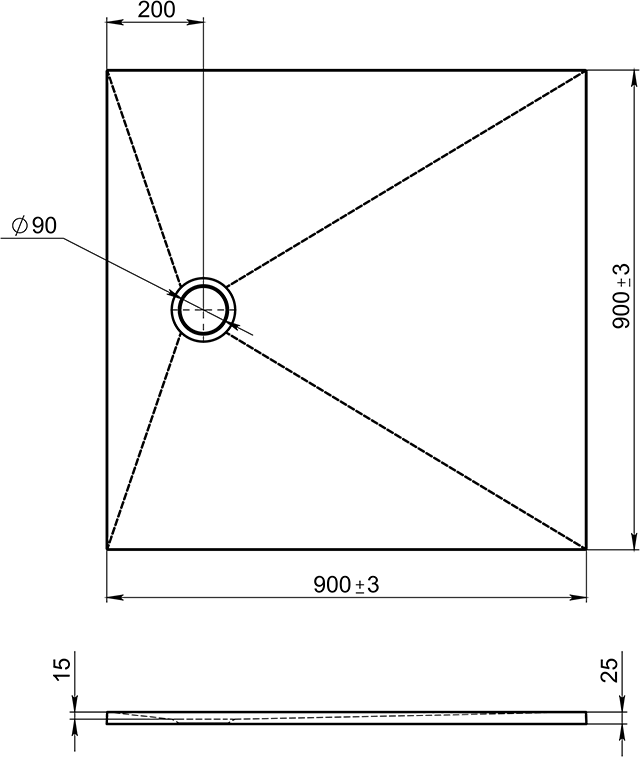 Душевой поддон Jacob Delafon Tolbiac 90x90 E6D327RU-NGM, черный матовый