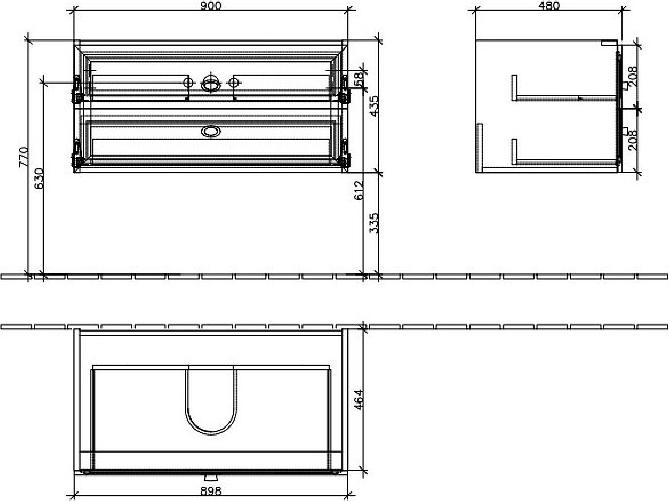 Тумба под раковину Villeroy & Boch La Belle 90 A58400DJ, белый