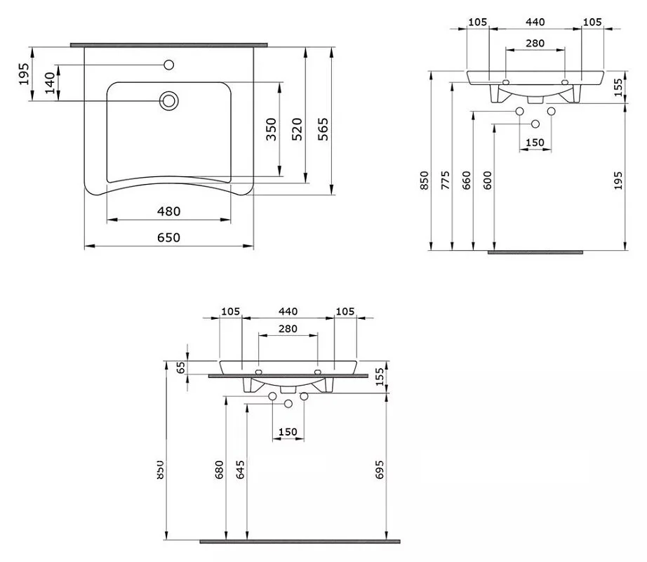 Раковина накладная Bocchi Care&Comfort 1142-005-0126 черный