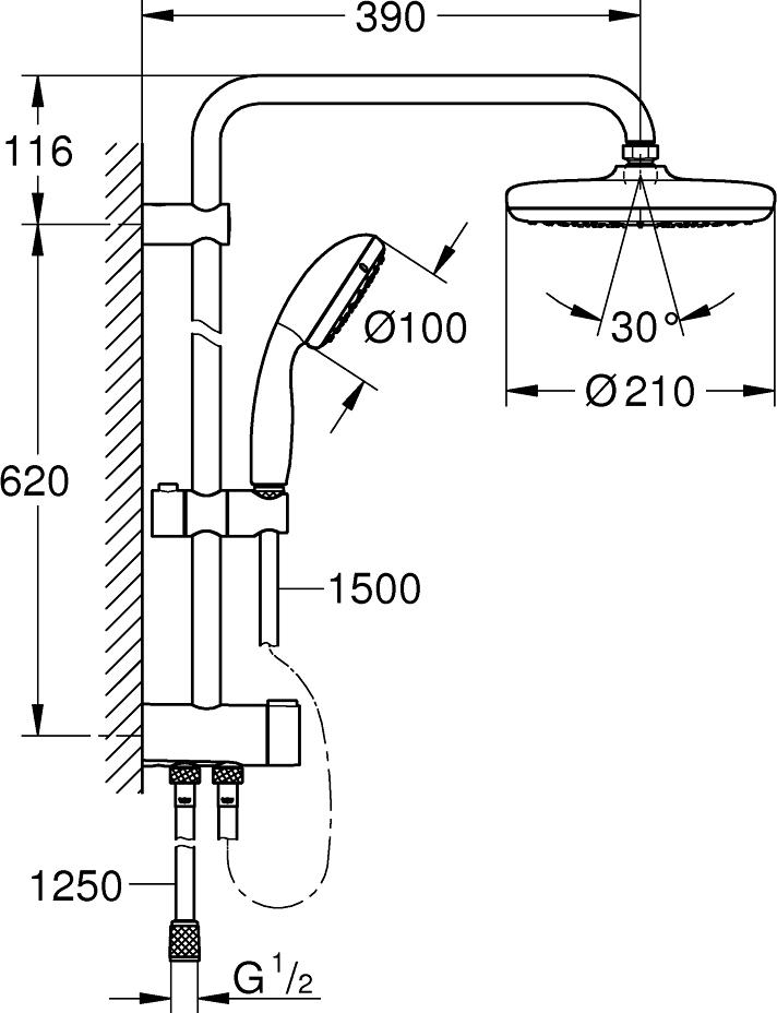 Душевая стойка Grohe New Tempesta System 26381001