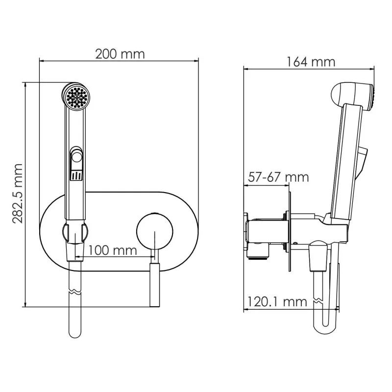 Душ гигиенический WasserKRAFT Gollach 3300 3338 черный