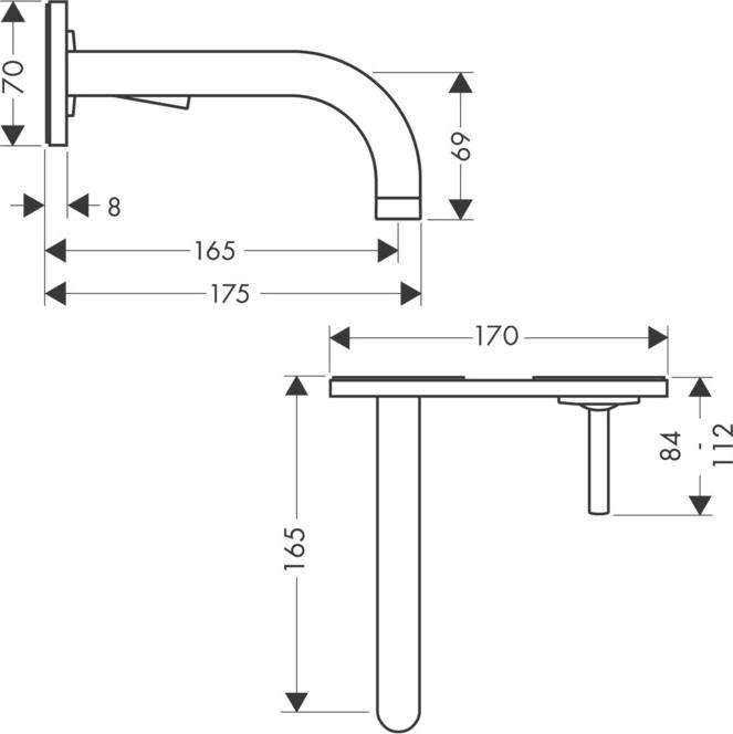 Смеситель для раковины Axor Uno 38112250, золото