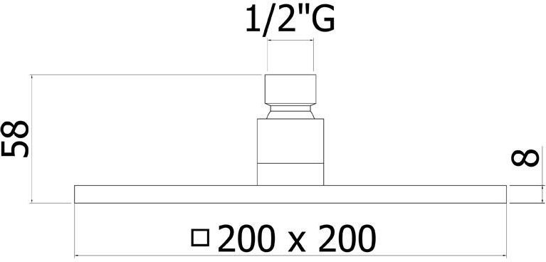 Верхний душ с держателем Paffoni Syncro ZSOF075ST + ZSOF063ST сталь