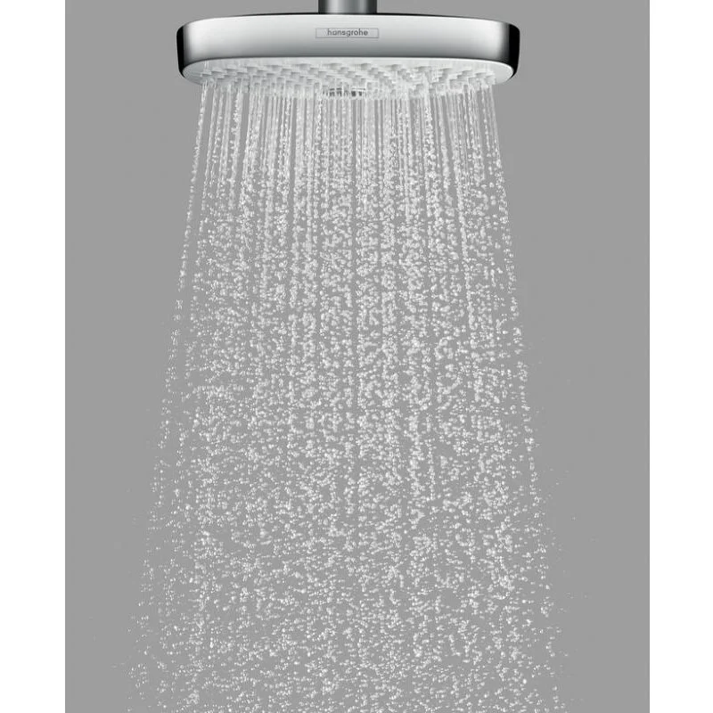 Верхний душ Hansgrohe Select E, 30 х 16 см, EcoSmart, 2 режима струи, с держателем, хром, 26609000