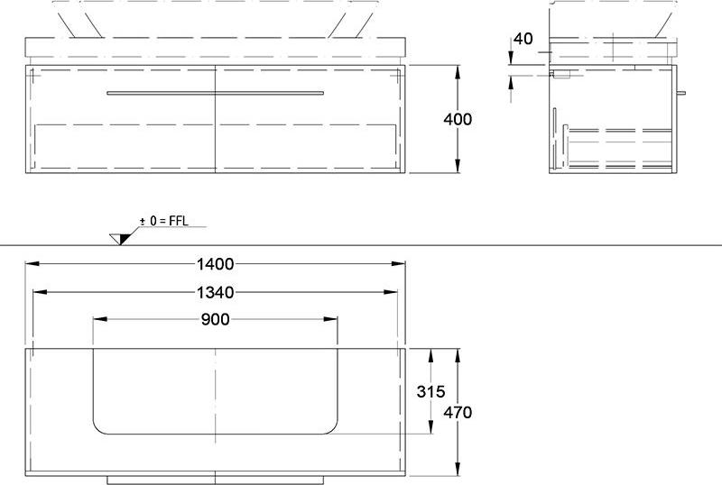 Тумба под раковину 140 см Geberit Silk 816041000, коричневый