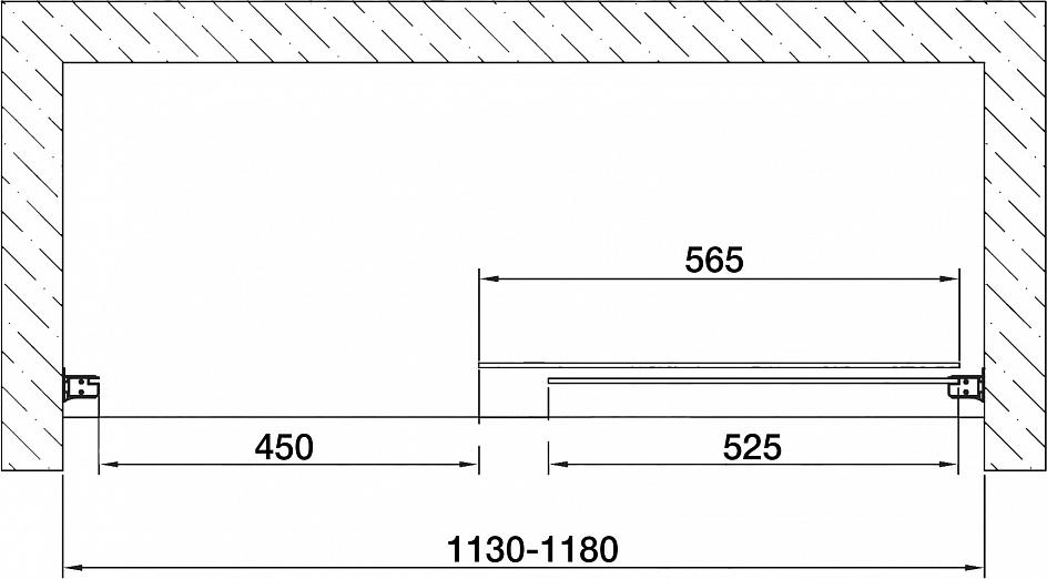 Душевая дверь в нишу Vegas Glass ZP 115 05 01, профиль бронза, стекло прозрачное