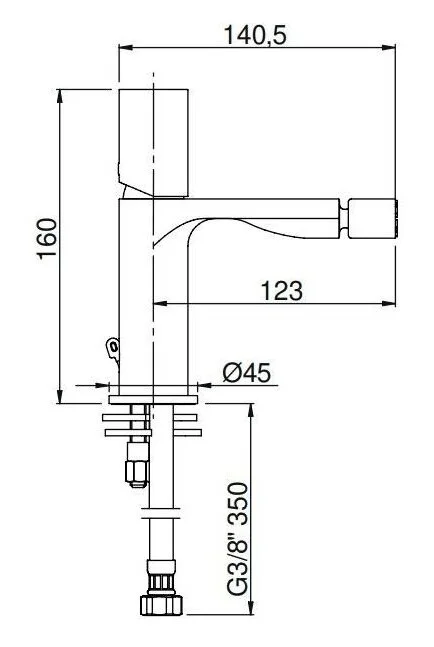 Смеситель для биде AQG Tube 01TUB200CR хром