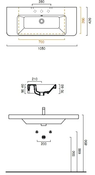 Раковина Catalano Proiezioni 1105PR4800 белый