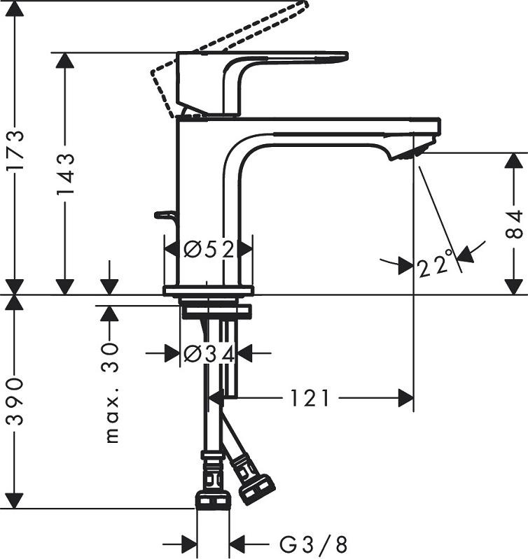 Смеситель для раковины Hansgrohe Rebris S 72586000, хром