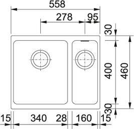 Кухонная мойка 56 см Franke Kubus KBG 160 3,5'' 125.0176.635, оникс