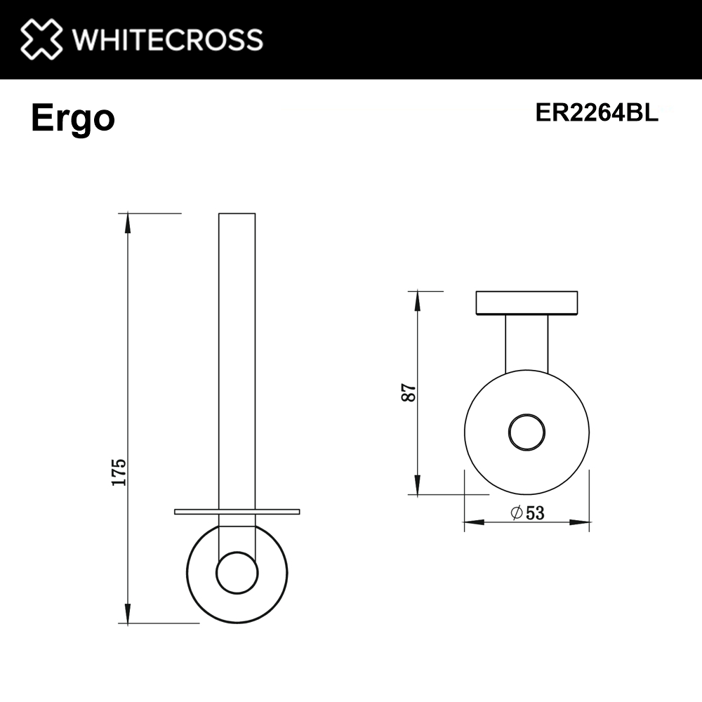 Держатель запасного рулона туалетной бумаги Whitecross Ergo ER2264BL черный матовый