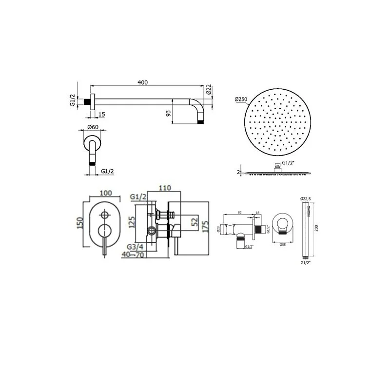 Душевая система Plumberia Selection Ixo KITXO15BO белый