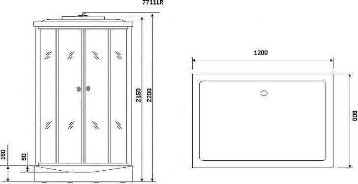 Душевая кабина Niagara Lux 7711GL 90x90x220, золото