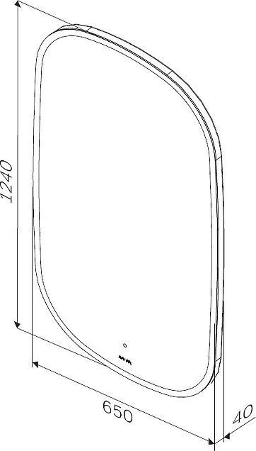 Зеркало AM.PM Func 65 M8FMOX0651WGH с подсветкой, белый