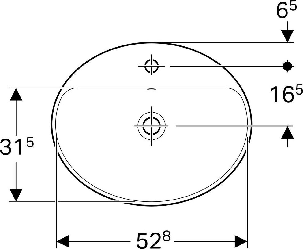 Раковина встраиваемая 48x55 см Geberit VariForm 500.721.01.2 с отверстием перелива, белый