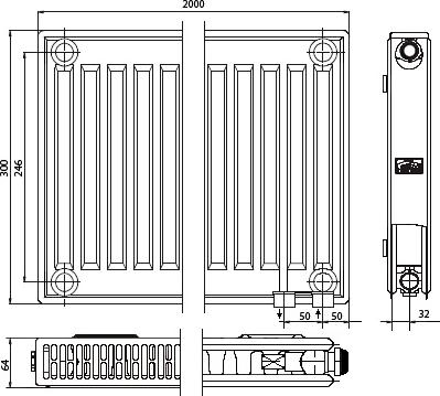 Радиатор стальной Kermi FKV 120320 тип 12