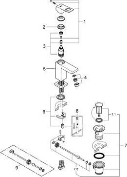 Смеситель для раковины Grohe Eurocube 2339000E