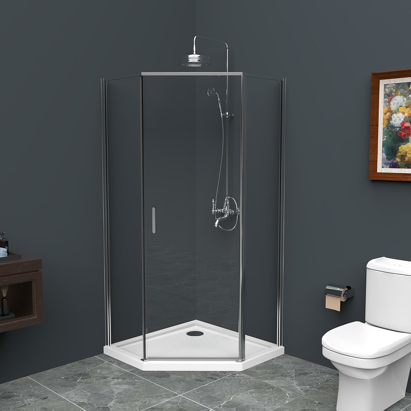 Душевой уголок BelBagno UNO-195-P-1-100-C-Cr 100x100, профиль хром, стекло прозрачное