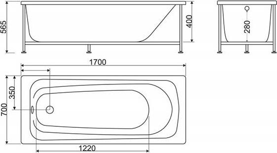 Акриловая ванна BelBagno BB102-170-70 170х70