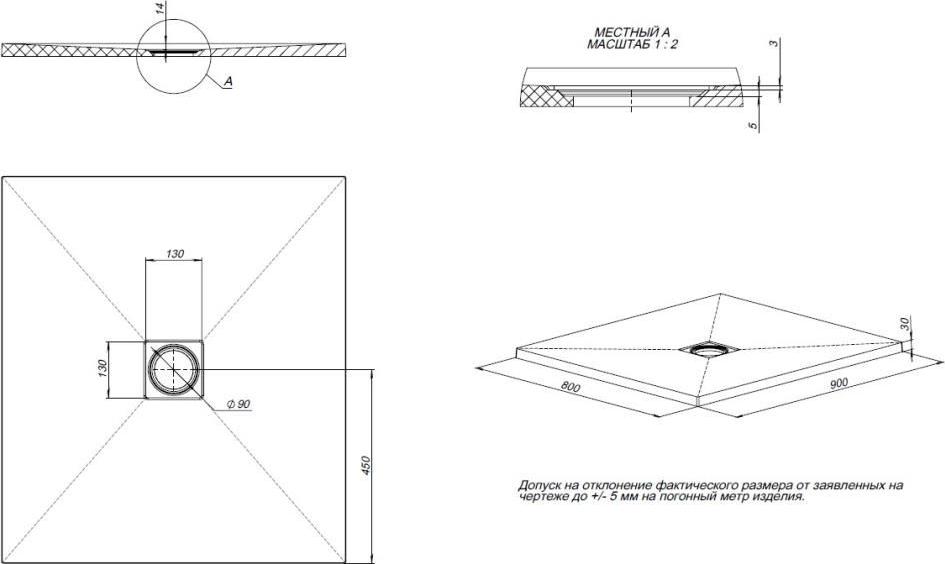 Душевой поддон Allen Brau Priority 90x80 8.31001-21, белый