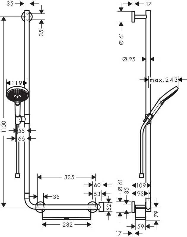 Душевой гарнитур Hansgrohe Raindance Select S 26324000 хром