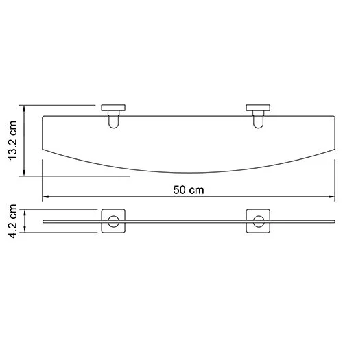 Полка WasserKRAFT Lippe К-6500 K-6524 хром;белый