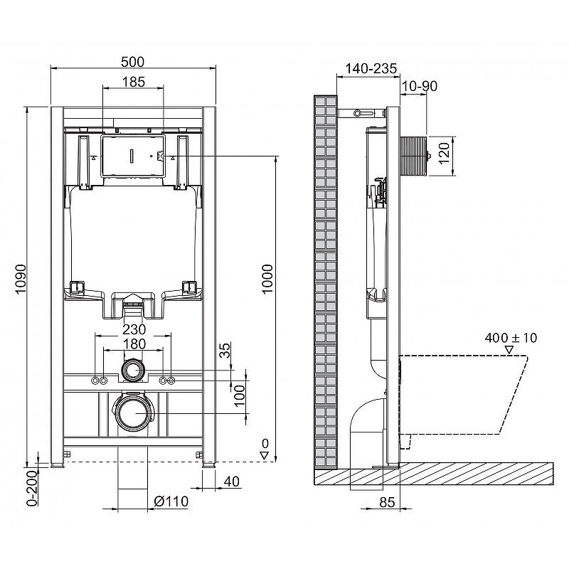 Комплект унитаза с инсталляцией BelBagno Due BB3103CHR/SC/BB002-80/BB005-PR-CHROME с сиденьем микролифт и клавишей смыва хром