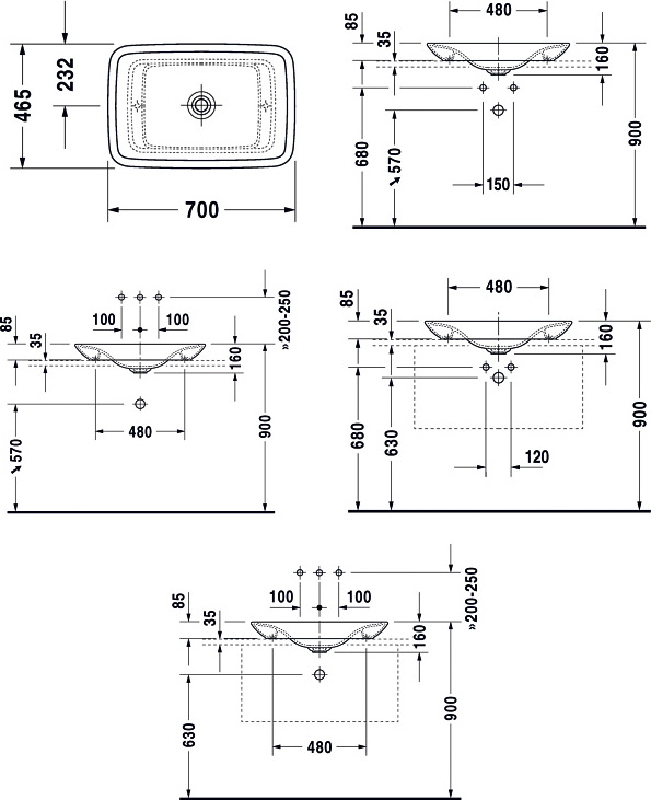 Раковина Duravit Puravida 0369700000 70 см