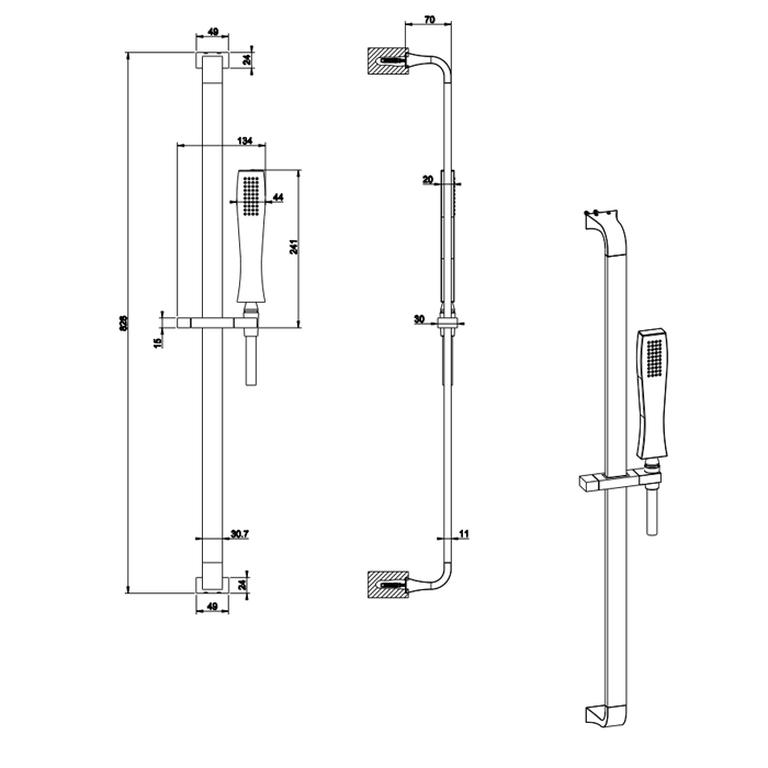 Душевой гарнитур Gessi Mimi 31245#080, золото