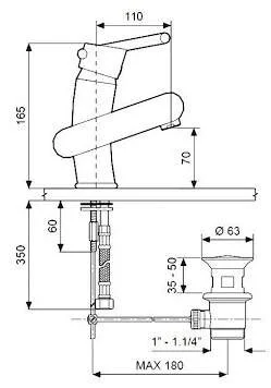 Смеситель для раковины Emmevi Twist 6603SC хром