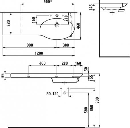 Мебель для ванной Laufen Palace New 4.0160.2.075.463.1 белый матовый