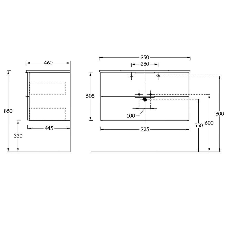 Тумба под раковину Kerama Marazzi Piano 95 PI.F.95\OLM подвесная Дымчатый вяз