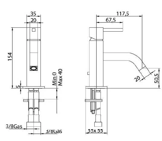 Смеситель для раковины Bandini Ice Cube 750120PN01 хром