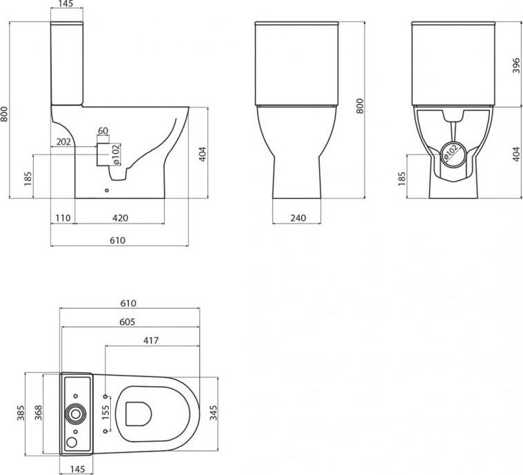 Бачок для унитаза BelBagno Lounge BB045/051T