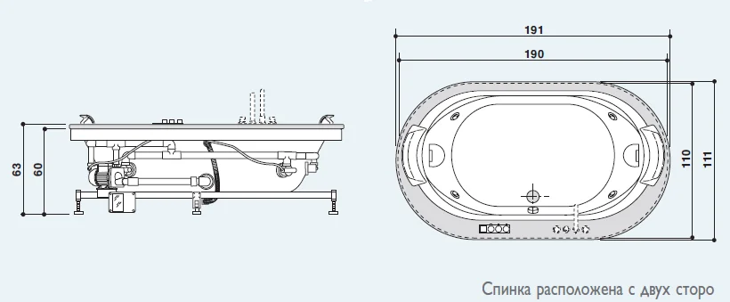 Акриловая ванна Jacuzzi Opalia 9F43-539A белый