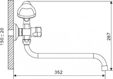 Смеситель для ванны Gappo G2244 хром