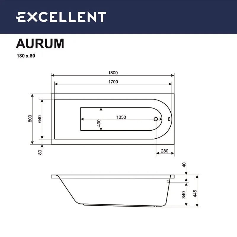 Акриловая ванна Excellent AURUM WAEX.AUR18.AERO.CR белый