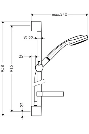 Душевой комплект Hansgrohe, хром, 71400000/71070000/27724000