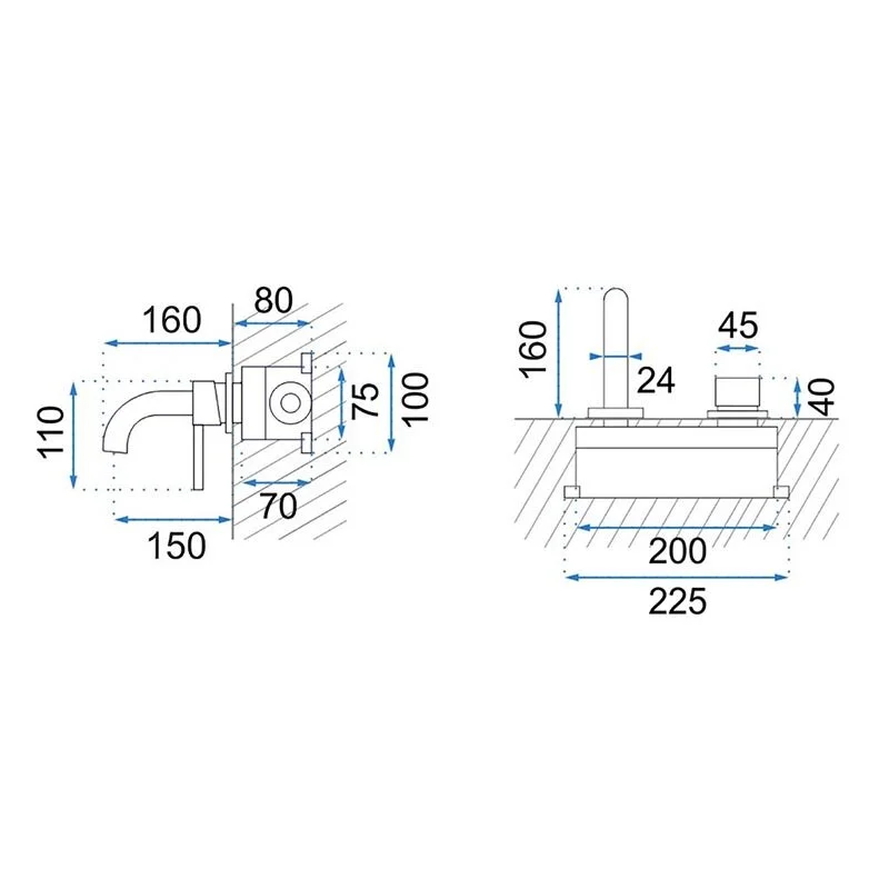 Смеситель для раковины Rea Lungo + Box REA-B8559 золото