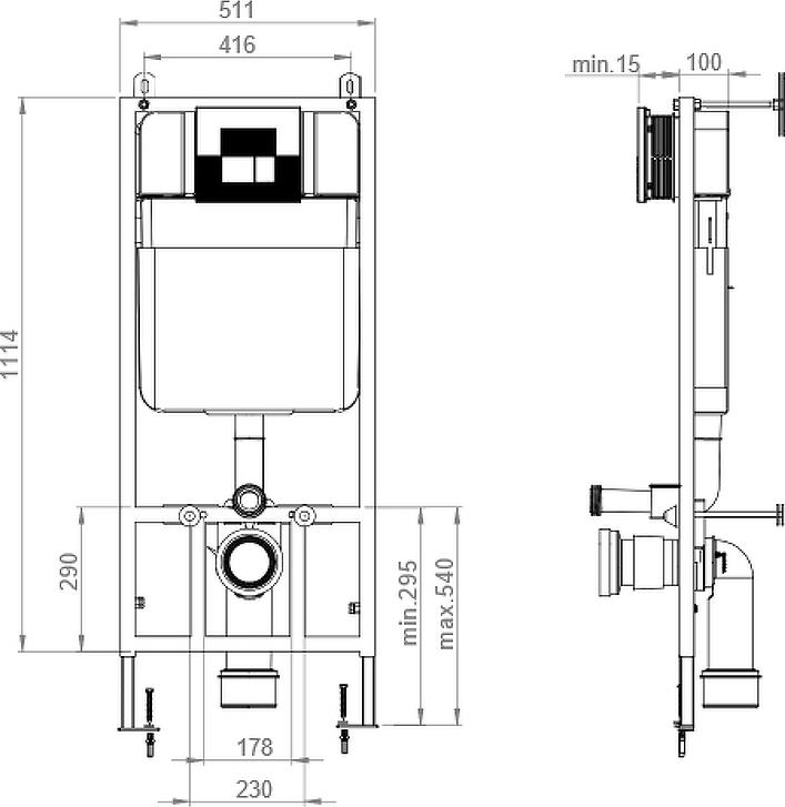 Инсталляция для унитаза beWash BW74 500RZVSN074HM0000001