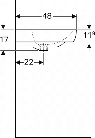 Раковина 70 см Geberit Smyle 500.248.01.1, белый