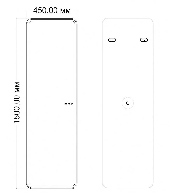 Зеркало Art&Max Terni AM-Ter-450-1500-DS-F-T белый