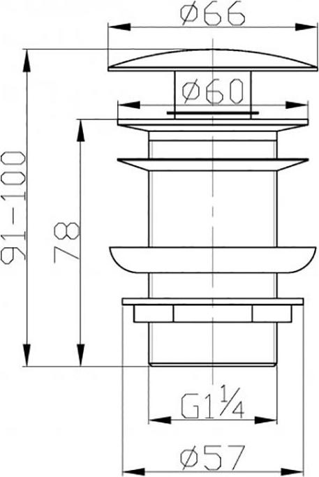 Донный клапан для раковины BelBagno BB-SC-NERO, черный матовый