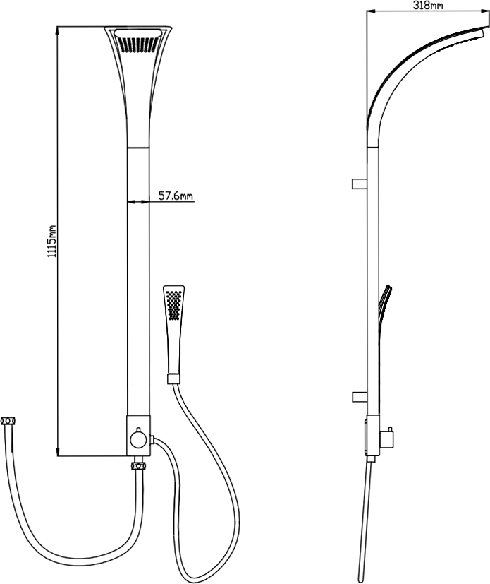 Душевая стойка Gllon GL-SL099W