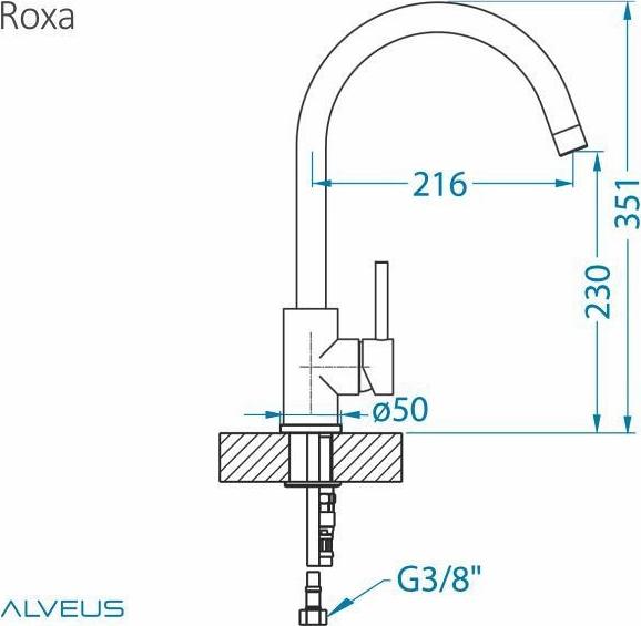 Смеситель для кухни Alveus Roxa G81 1129035 concrete