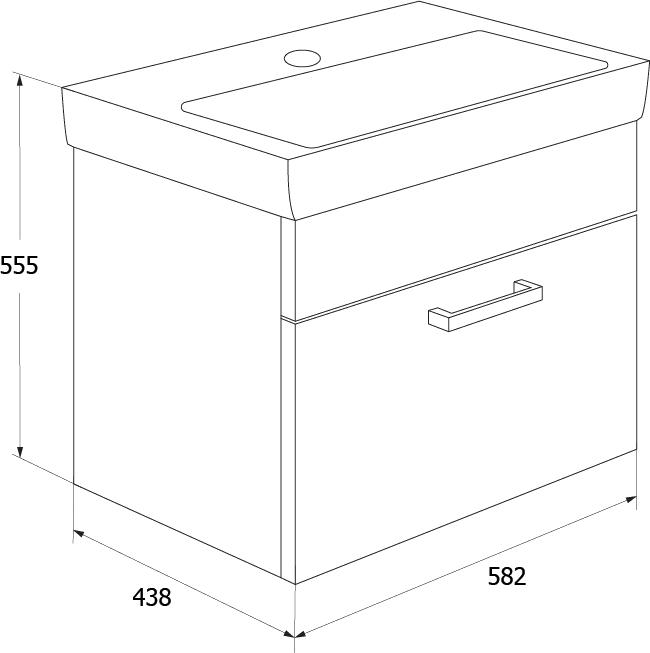 Тумба под раковину Iddis Mirro 60 MIR60W0i95, белый