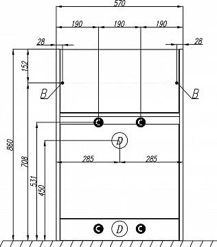 Тумба с раковиной Aquaton Лондри 120 1A2359K0LH010, белый глянец